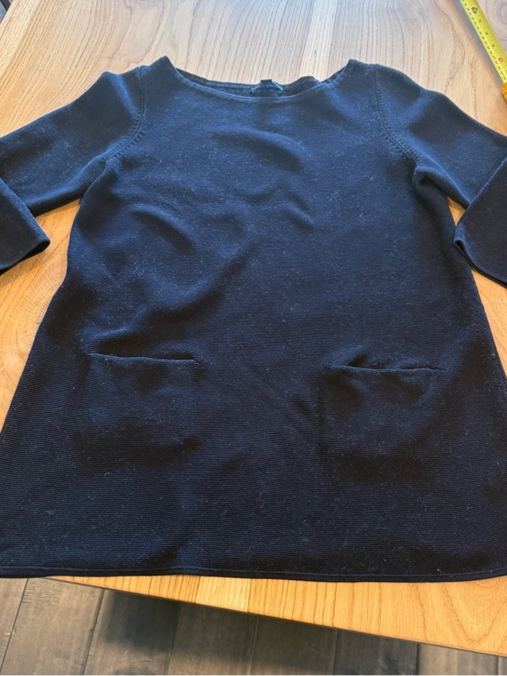 COS Black Crewneck Sweater with Front Pockets